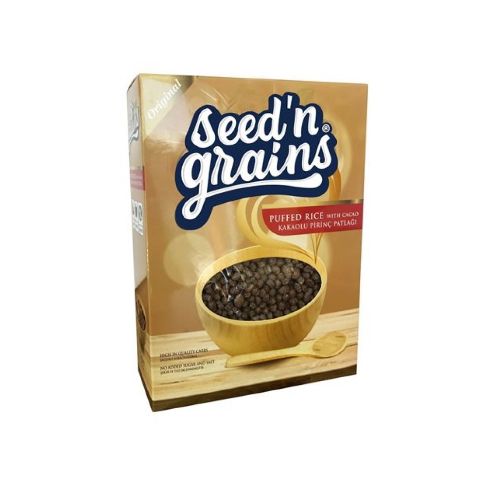 Fit Grains Kakaolu Pirinç Patlağı Şekersiz 250gr